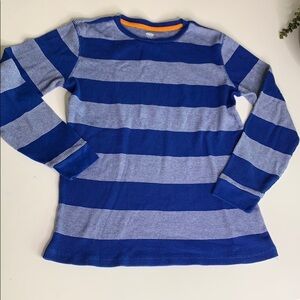 Old Navy Blue Stripe Waffle Knit Long Sleeve Tee boy large